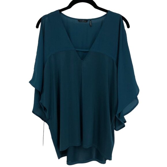 Guess by Marciano NWT Teal VNeck Drop Shoulder Mid Sleeve Oversized Tunic S - Picture 14 of 14